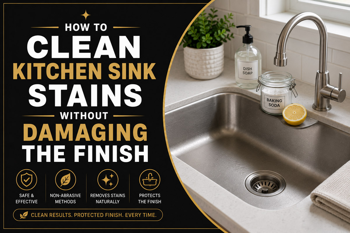 How to Clean Kitchen Sink Stains Without Damaging the Finish
