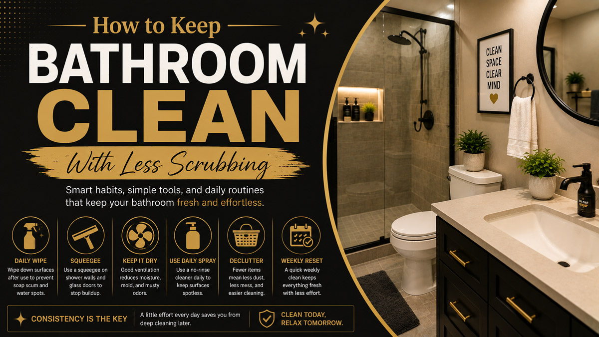 How to Keep Bathroom Clean With Less Scrubbing