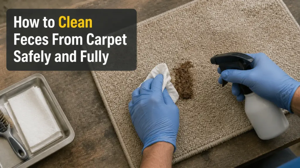 how to clean feces from carpet