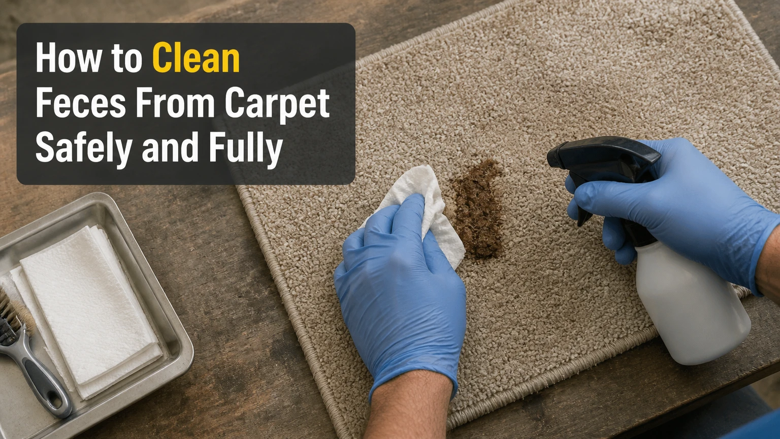 how to clean feces from carpet